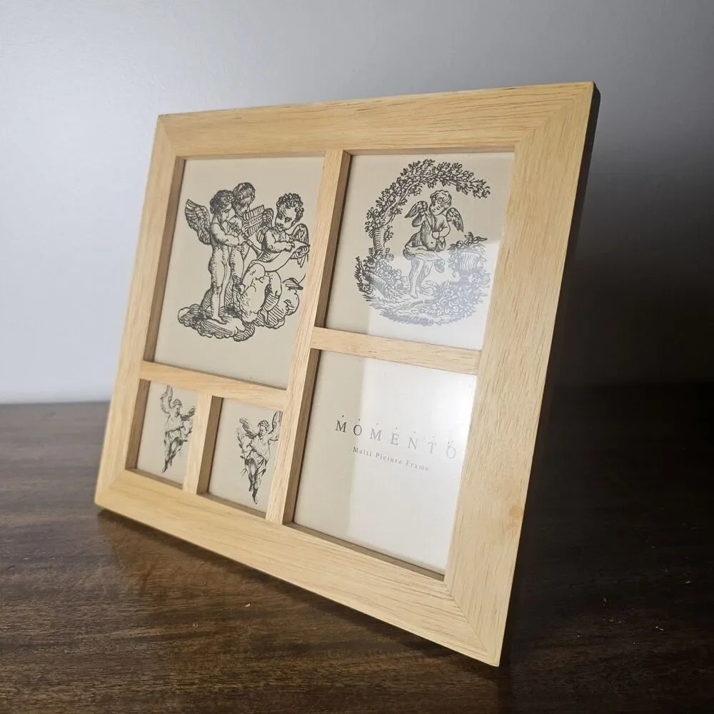 Momento Multi Wood Picture Frame 5 Photos Light Wood 9